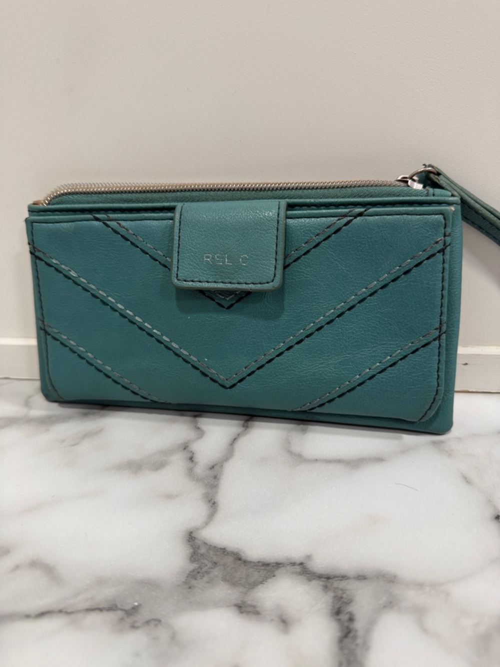 Relic by Fossil wristlet wallet in teal ocean blue